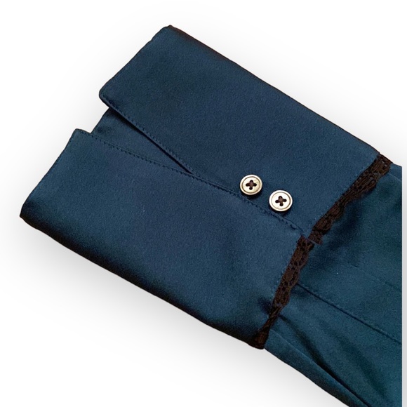 BANANA REPUBLIC Teal Ruffled Dillon Shirt - Picture 6 of 9